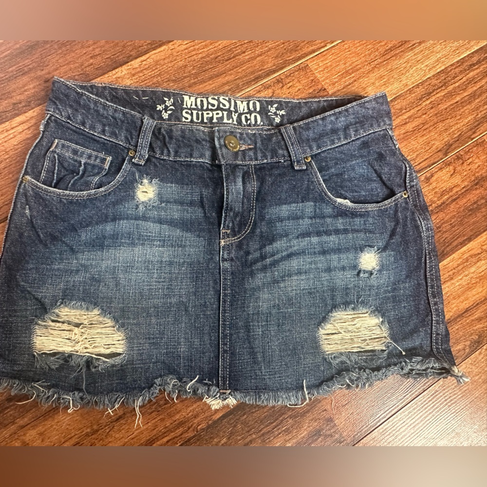 Mossimo Supply Co. Blue Ripped Denim Shorts